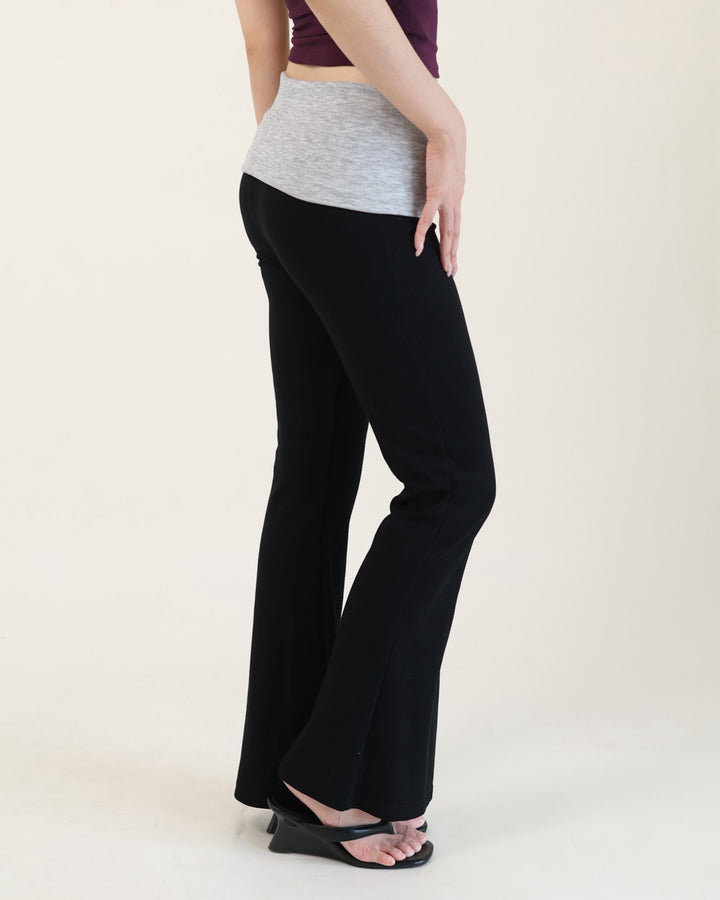 Midi Flare Pants in Black