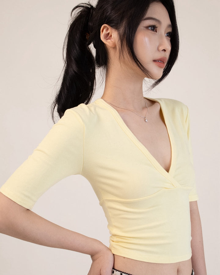 Venice V-Neck Top in Yellow