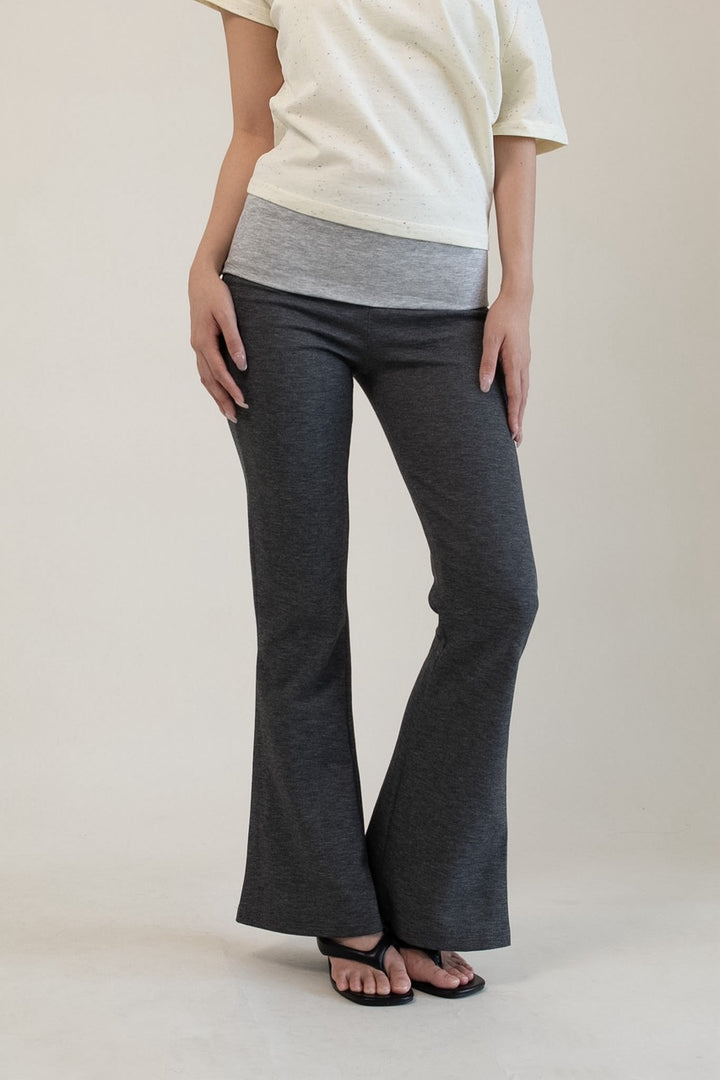 Midi Flare Pants in Grey