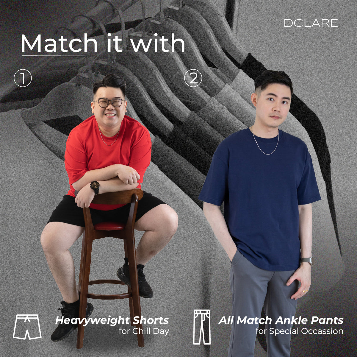 Match Oversized T with Heavyweight Shorts or All-match Ankle Pants