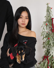 Dachshund Off-shoulder Sweater