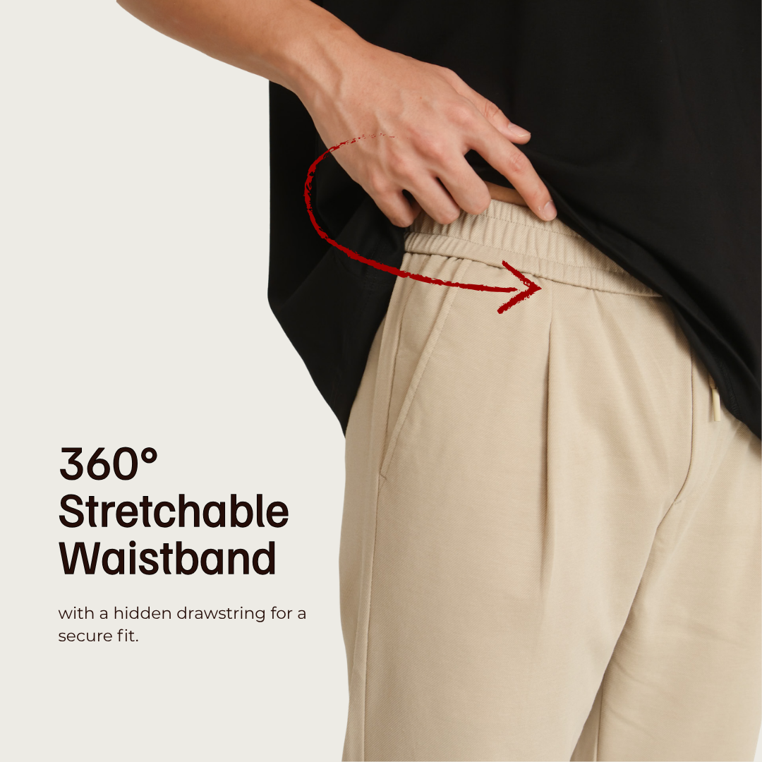Ice Ankle Pants 360 degree stretchable waistband with hidden drawstring