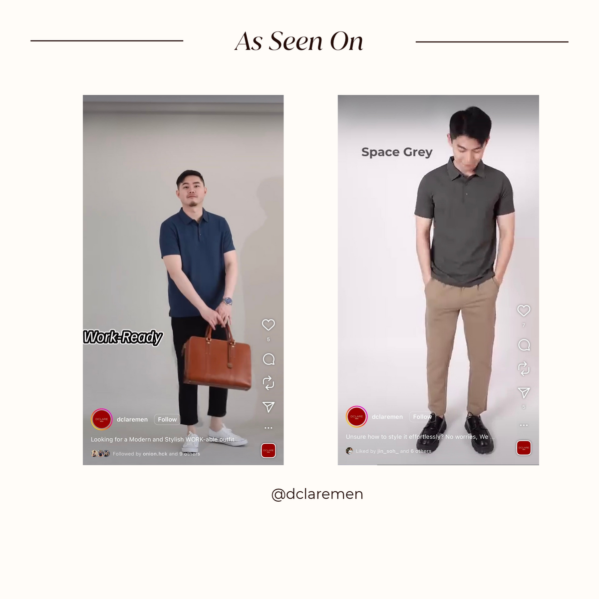 Modern Luxe Polo As Seen On: navy work outfit and Space Grey casual outfit from @dclaremen.