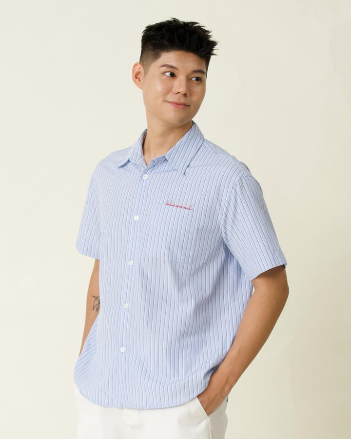 Blessed Stripes Shirt (Blue) in Blue