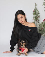 Dachshund Off-shoulder Sweater