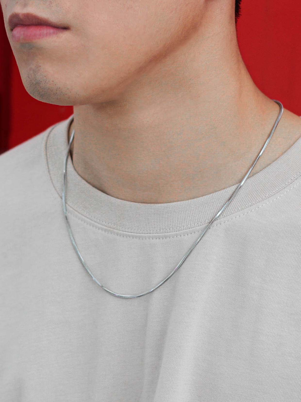 Modern Chain Necklace — garment detail