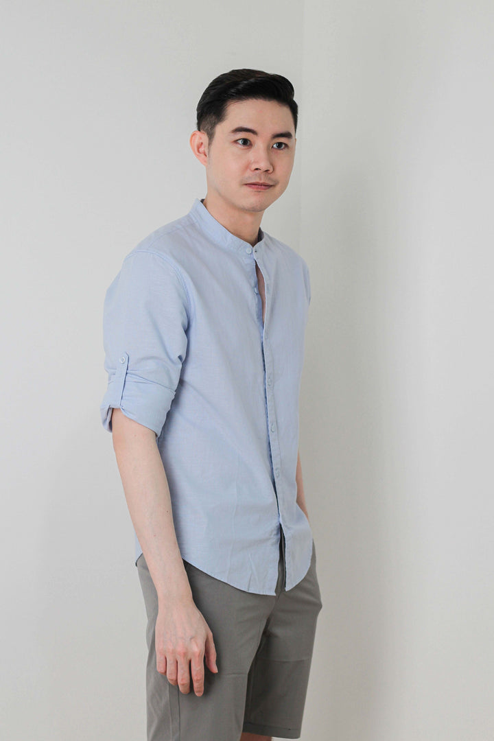 Men's Linen shirt in Light Blue